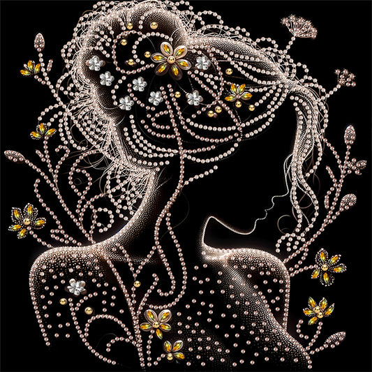 Elegant Silhouette Woman - Special Shaped Drill Diamond Painting 30*30CM