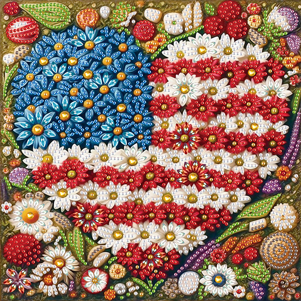 American Flag Independence Day - Special Shaped Drill Diamond Painting 30*30CM