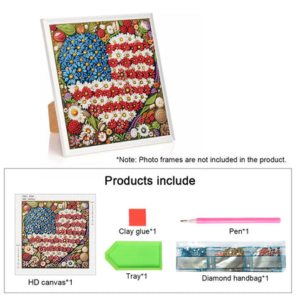 American Flag Independence Day - Special Shaped Drill Diamond Painting 30*30CM