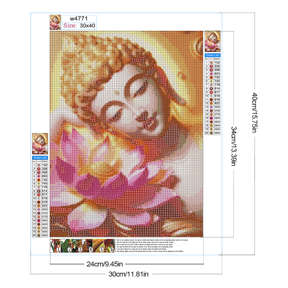 Buddha - Full Round Drill Diamond Painting 30*40CM