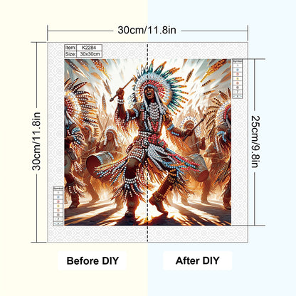 Indians - Special Shaped Drill Diamond Painting 30*30CM