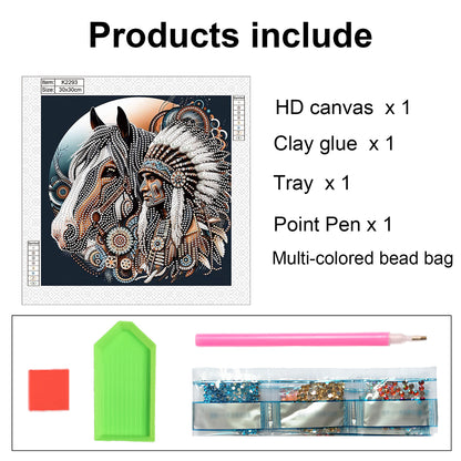 Indians - Special Shaped Drill Diamond Painting 30*30CM