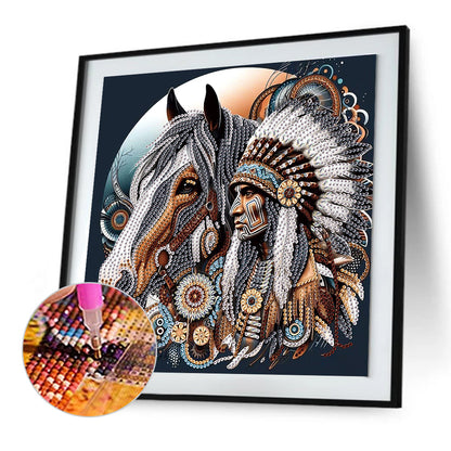 Indians - Special Shaped Drill Diamond Painting 30*30CM