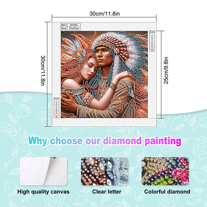 Indians - Special Shaped Drill Diamond Painting 30*30CM