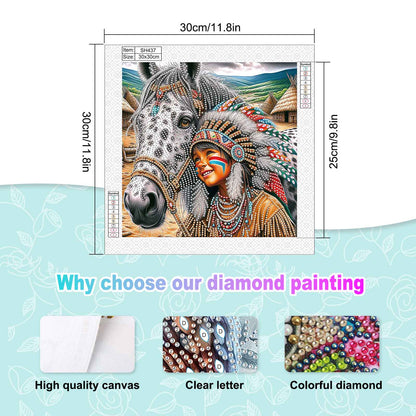 Indians - Special Shaped Drill Diamond Painting 30*30CM