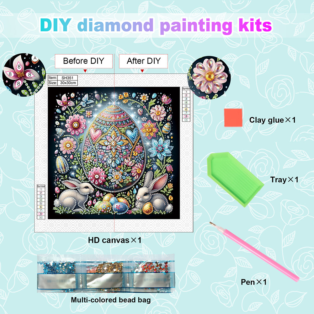 Easter Egg - Special Shaped Drill Diamond Painting 30*30CM