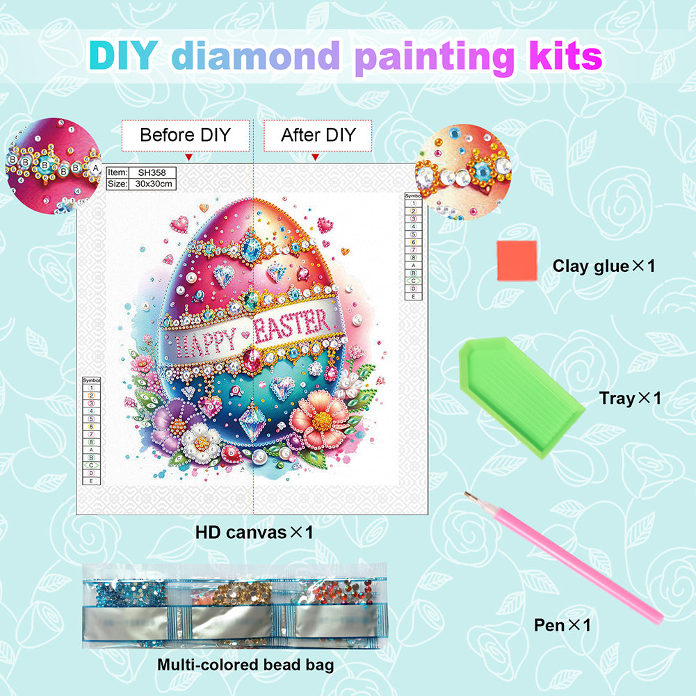 Easter Egg - Special Shaped Drill Diamond Painting 30*30CM