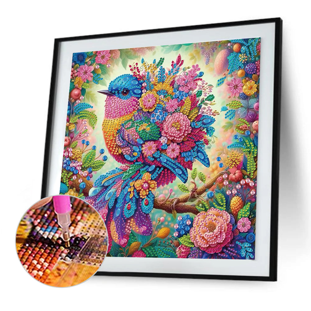 Flower And Bird - Special Shaped Drill Diamond Painting 30*30CM
