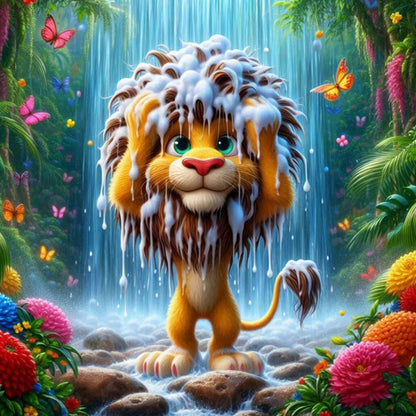 Lion - Full Round Drill Diamond Painting 40*40CM