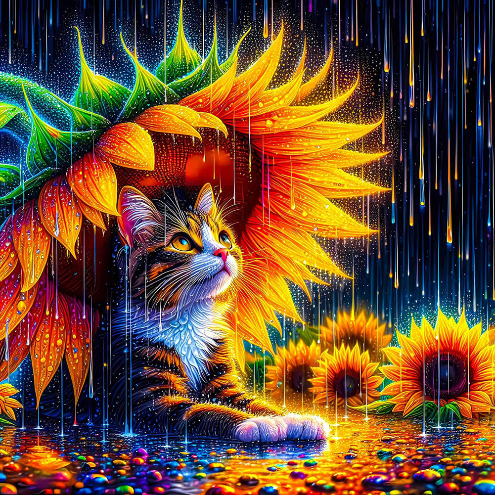 Cat - Full Round Drill Diamond Painting 40*40CM