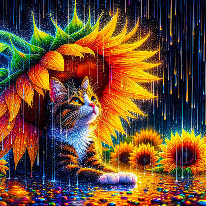 Cat - Full Round Drill Diamond Painting 40*40CM