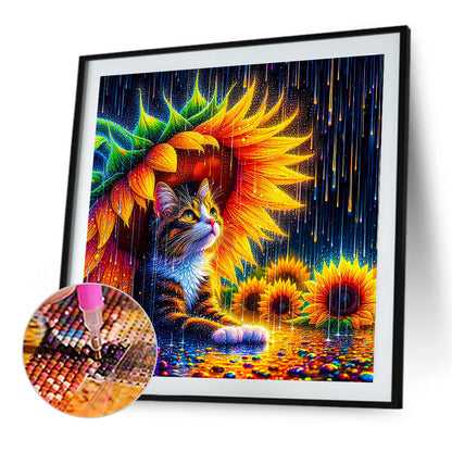 Cat - Full Round Drill Diamond Painting 40*40CM