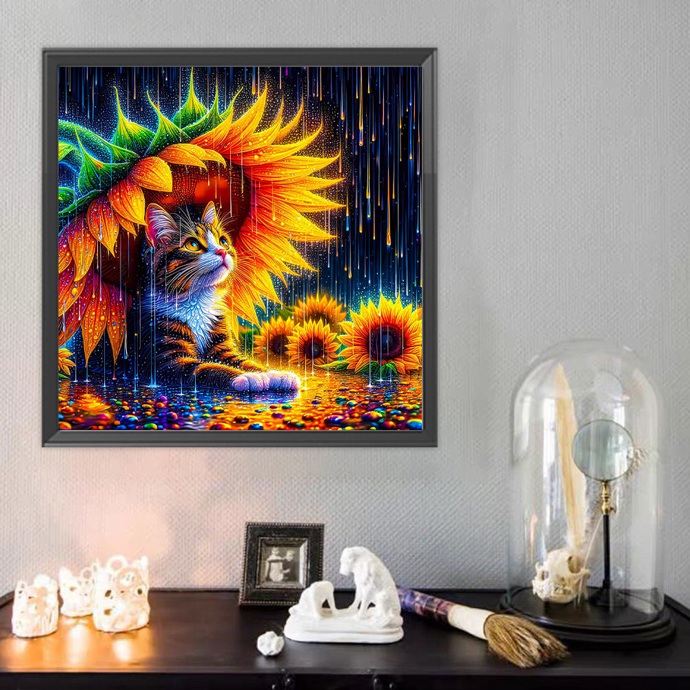 Cat - Full Round Drill Diamond Painting 40*40CM