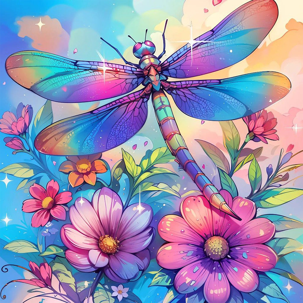 Dragonfly - Full Round Drill Diamond Painting 40*40CM