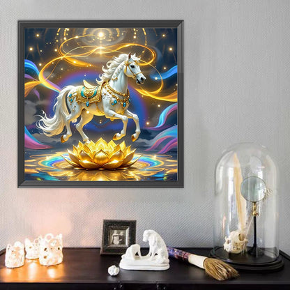 White Horse - Full Round Drill Diamond Painting 40*40CM
