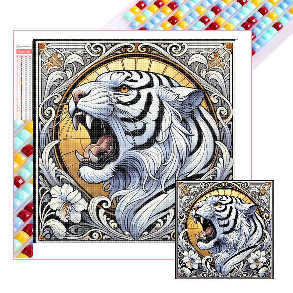 White Tiger - Full Square Drill Diamond Painting 40*40CM