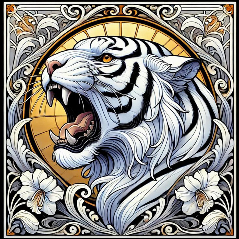 White Tiger - Full Square Drill Diamond Painting 40*40CM