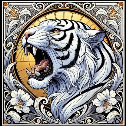 White Tiger - Full Square Drill Diamond Painting 40*40CM
