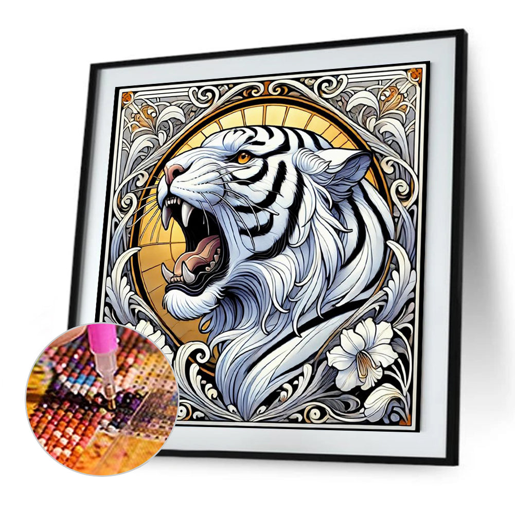 White Tiger - Full Square Drill Diamond Painting 40*40CM