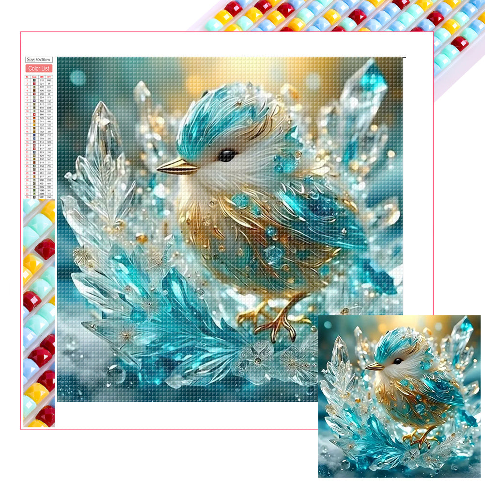 Glass Kingfisher - Full Square Drill Diamond Painting 30*30CM
