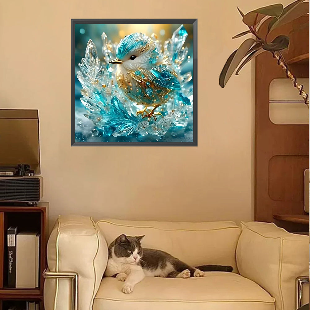 Glass Kingfisher - Full Square Drill Diamond Painting 30*30CM