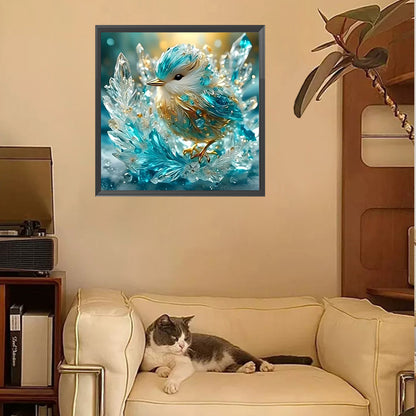 Glass Kingfisher - Full Square Drill Diamond Painting 30*30CM