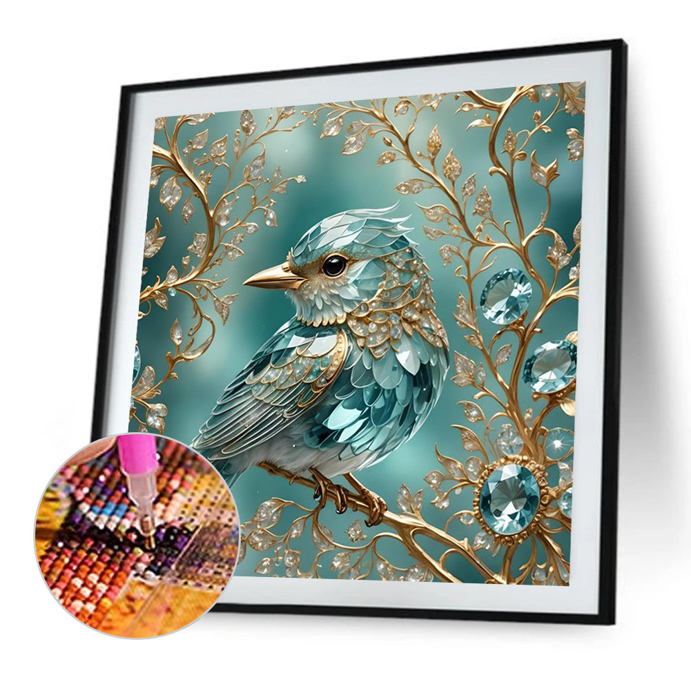 Glass Kingfisher - Full Square Drill Diamond Painting 30*30CM