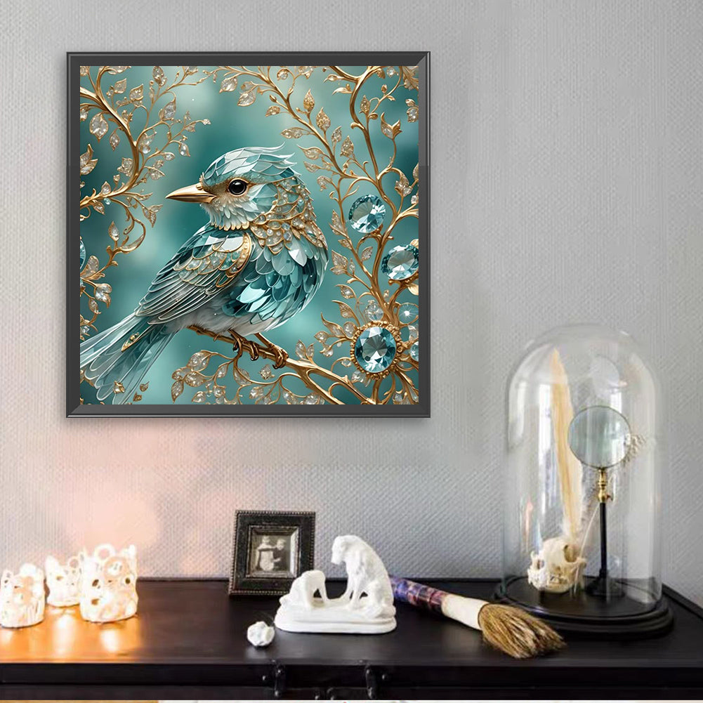 Glass Kingfisher - Full Square Drill Diamond Painting 30*30CM