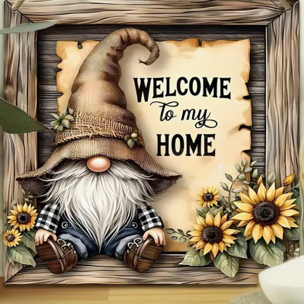 Gnome Welcome To My Home - Full Square Drill Diamond Painting 30*30CM