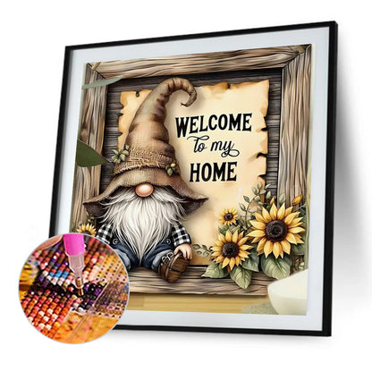 Gnome Welcome To My Home - Full Square Drill Diamond Painting 30*30CM