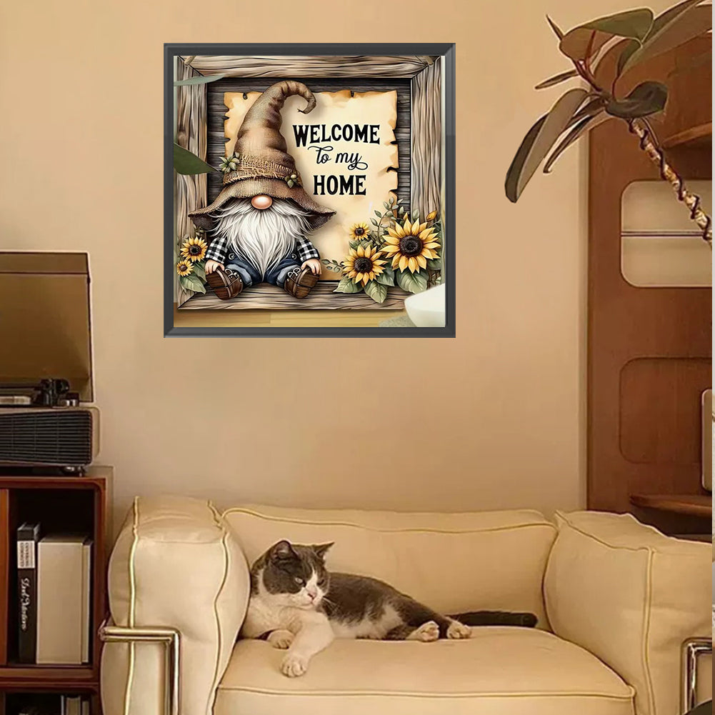 Gnome Welcome To My Home - Full Square Drill Diamond Painting 30*30CM