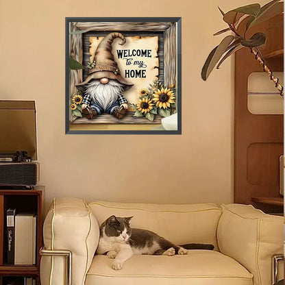 Gnome Welcome To My Home - Full Square Drill Diamond Painting 30*30CM