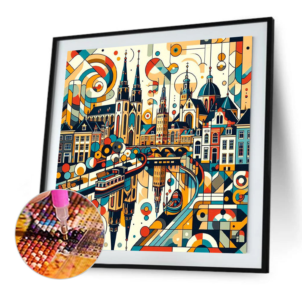 Geometry City - Full Square Drill Diamond Painting 40*40CM
