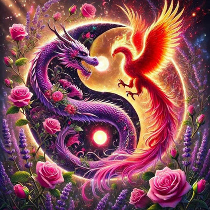 Yin Yang Dragon And Phoenix - Full Square Drill Diamond Painting 40*40CM