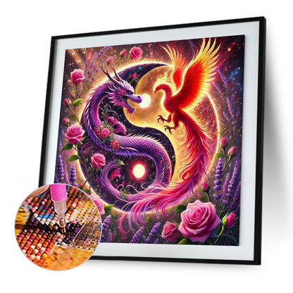 Yin Yang Dragon And Phoenix - Full Square Drill Diamond Painting 40*40CM