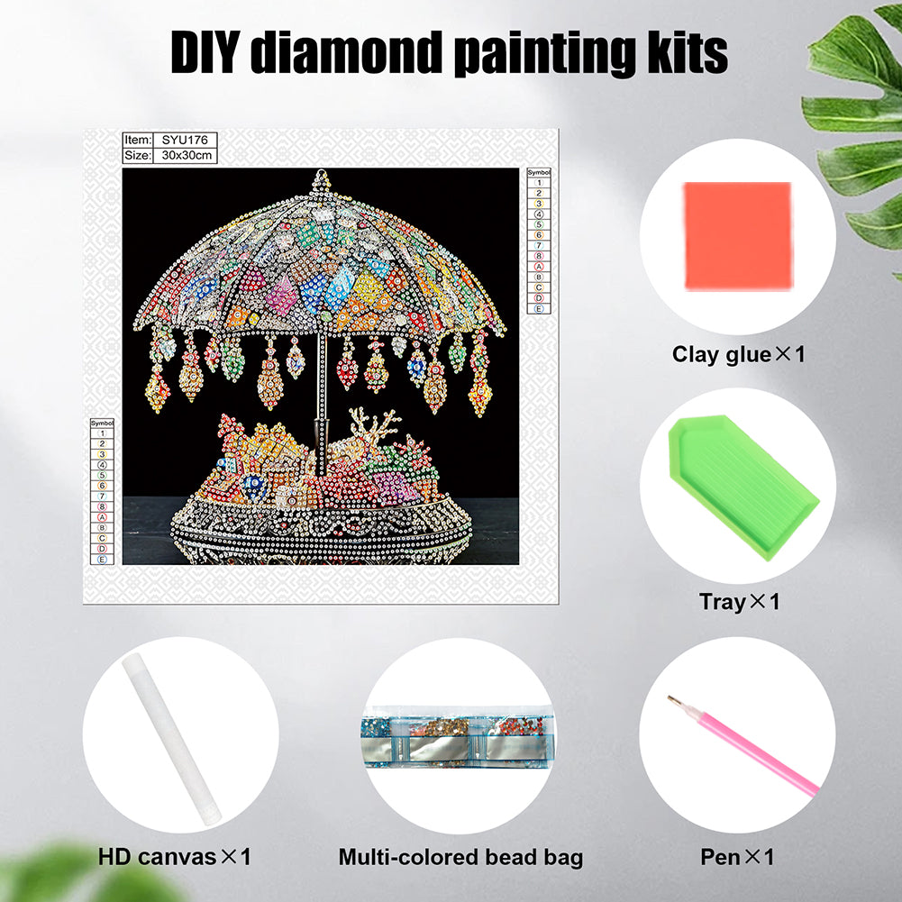 Crystal Retro Lamp - Special Shaped Drill Diamond Painting 30*30CM