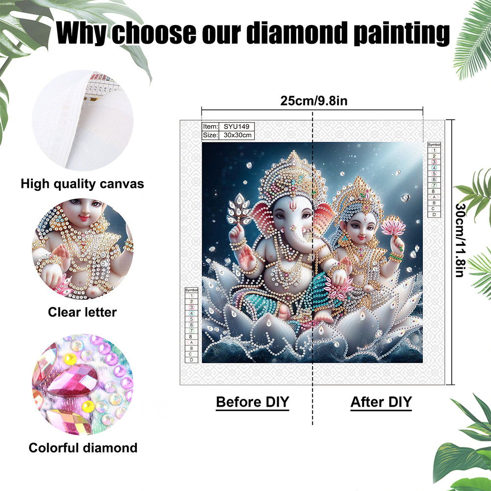 Ganesha Religion - Special Shaped Drill Diamond Painting 30*30CM