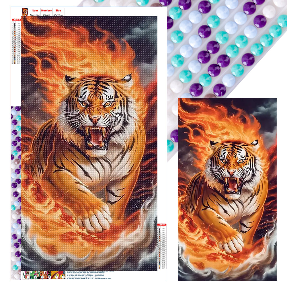 Tiger - Full Round Drill Diamond Painting 40*70CM
