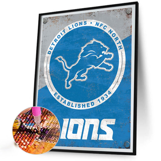Detroit Lions - Full Round Drill Diamond Painting 40*50CM