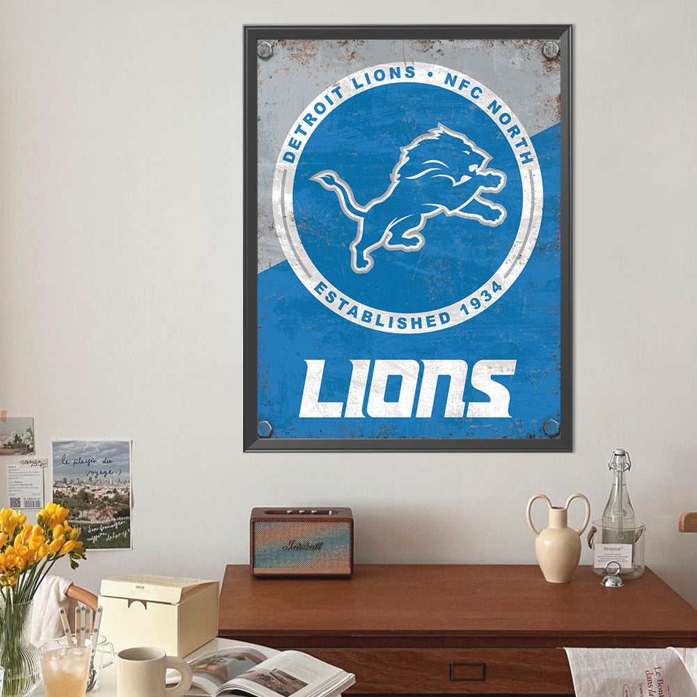 Detroit Lions - Full Round Drill Diamond Painting 40*50CM