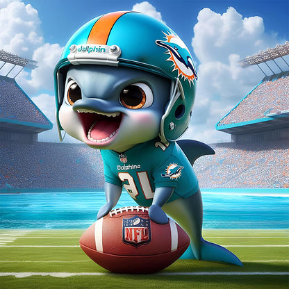 Miami Dolphins - Full Round Drill Diamond Painting 45*45CM