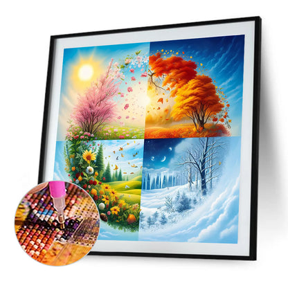 Sea Of ??Four Seasons - Full Round Drill Diamond Painting 40*40CM