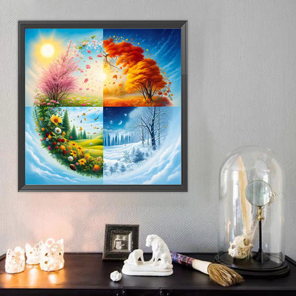 Sea Of ??Four Seasons - Full Round Drill Diamond Painting 40*40CM