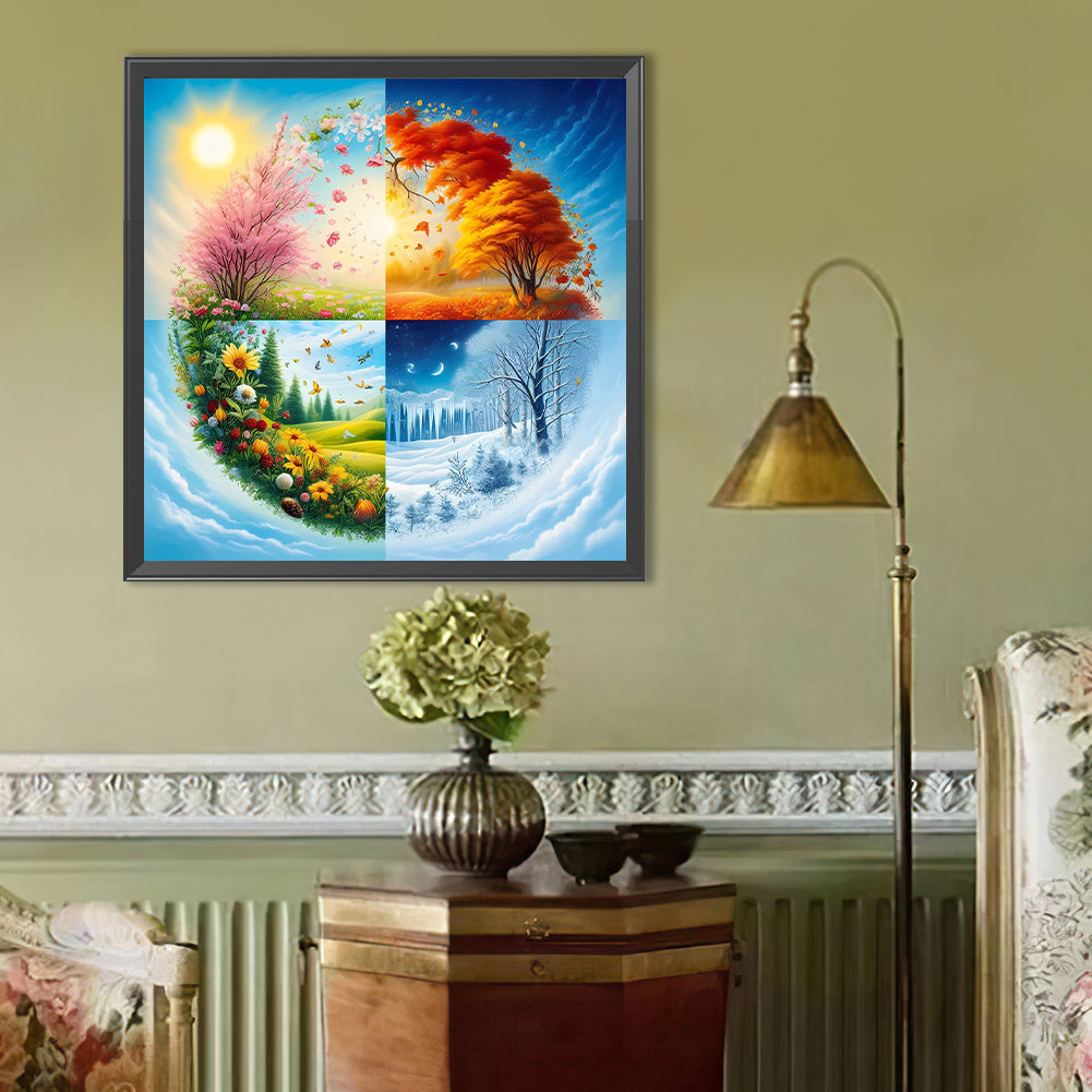 Sea Of ??Four Seasons - Full Round Drill Diamond Painting 40*40CM
