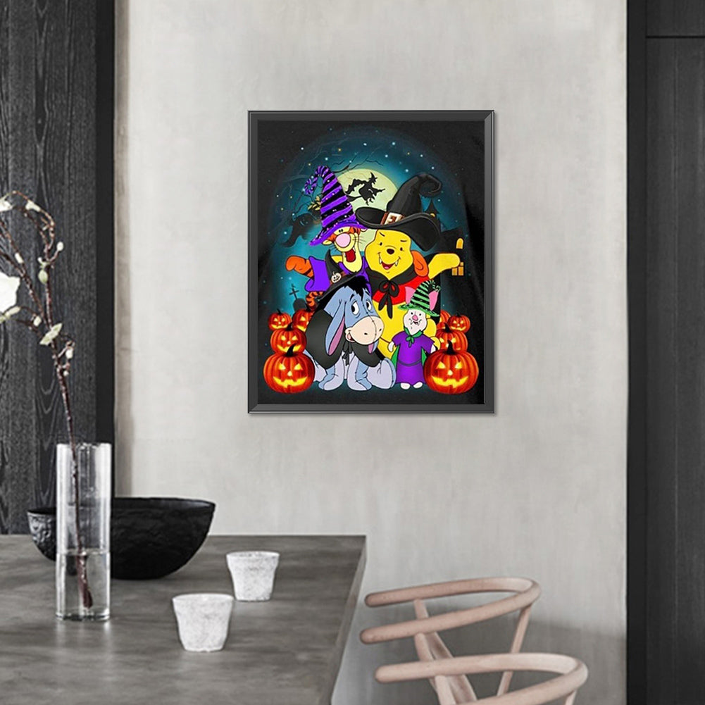 Winnie The Pooh And Friends Halloween - Full AB Round Drill Diamond Painting 40*50CM