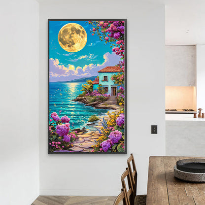 Cottages By The Sea - Full Round Drill Diamond Painting 40*70CM