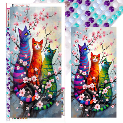Tricolor Cat - Full Round Drill Diamond Painting 40*80CM