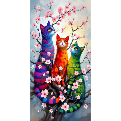 Tricolor Cat - Full Round Drill Diamond Painting 40*80CM