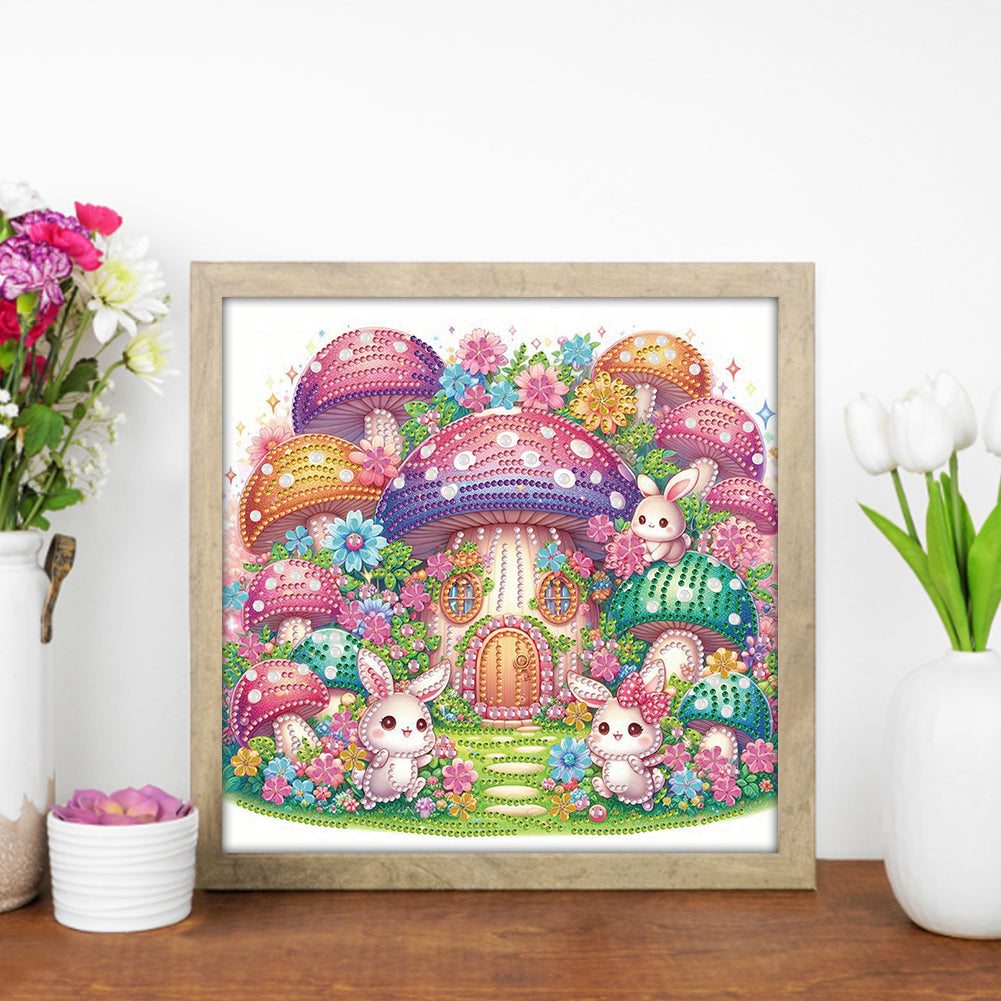 Mushroom House - Special Shaped Drill Diamond Painting 30*30CM