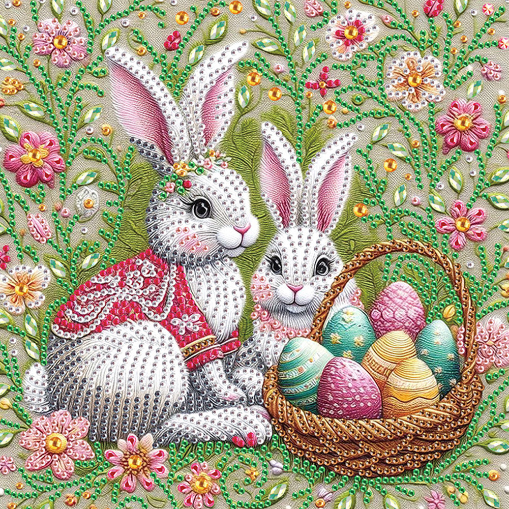 Easter Egg Bunny - Special Shaped Drill Diamond Painting 30*30CM
